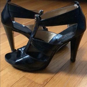 Michael Kors black patent high heel zip